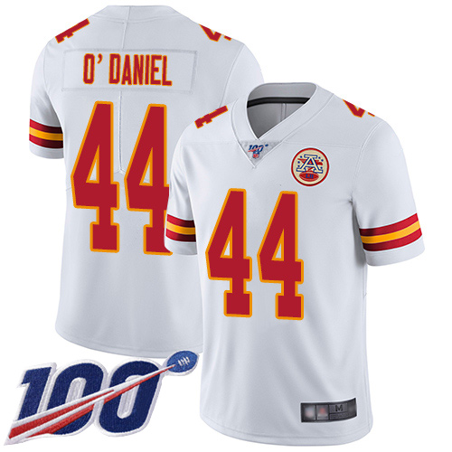 Men Kansas City Chiefs #44 ODaniel Dorian White Vapor Untouchable Limited Player 100th Season Nike NFL Jersey->nfl t-shirts->Sports Accessory